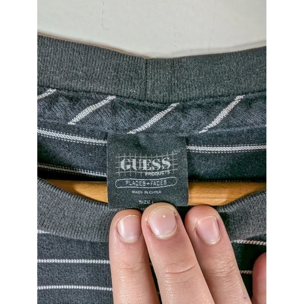 Guess Jeans‎ x Places + Faces  T-Shirt Men's Large 3M Stripe Streetwear Retro - Picture 5 of 8